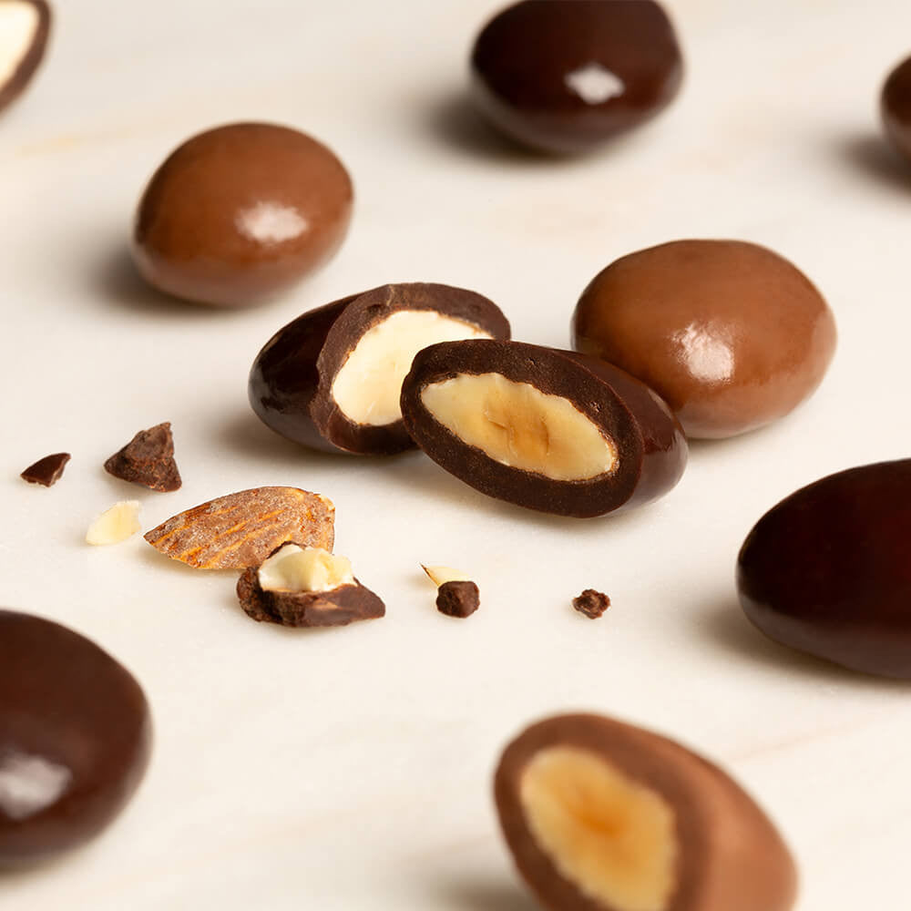 Amandes enrobées chocolat noir & lait Bio