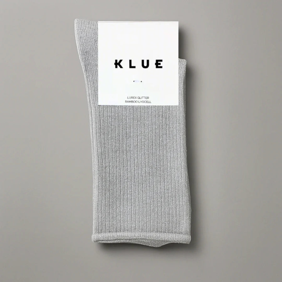 chaussettes à paillettes gris clair