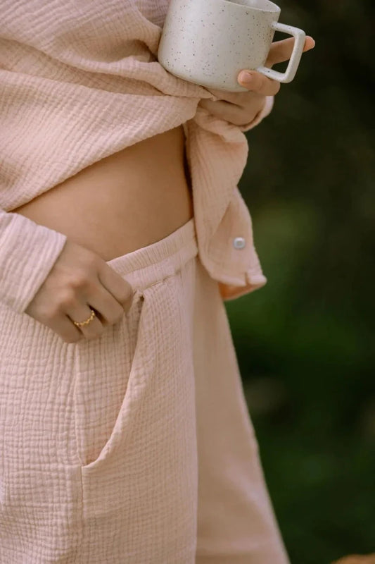 pantalon de pyjama rose poudré