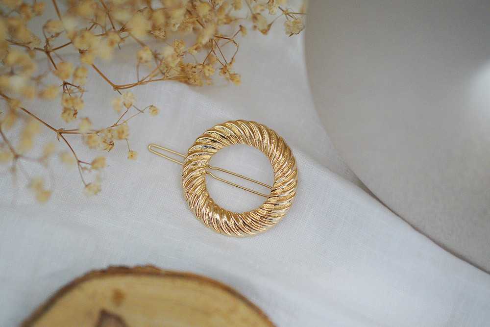 Barrette Selena Ronde Dorée