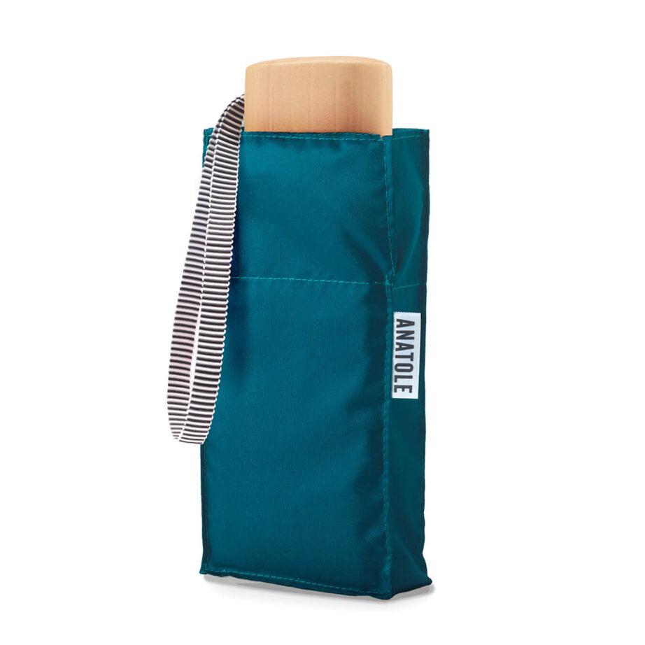 Mini parapluie bleu minéral – micro & solide – OCTAVE  bleu canard