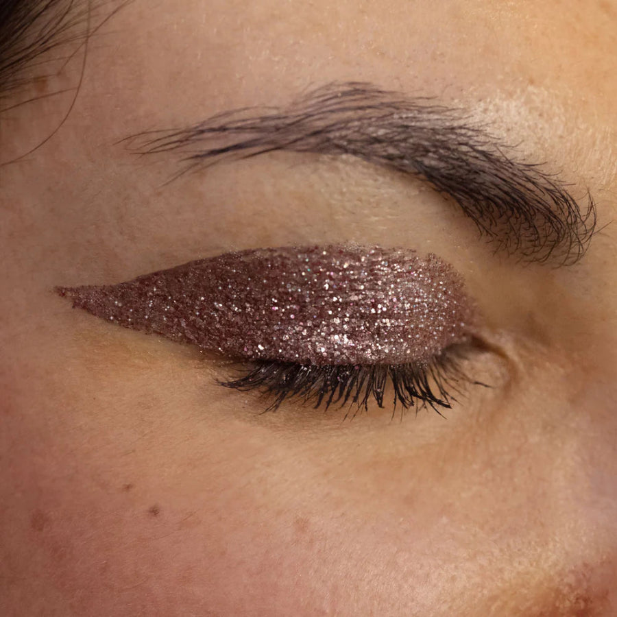 Paillettes biodégradables couleur Marie Antoinette maquillage yeux