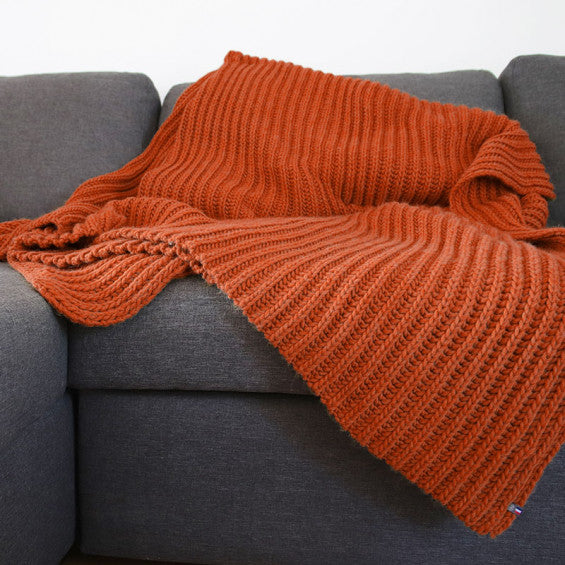 plaid grosses mailles brique
