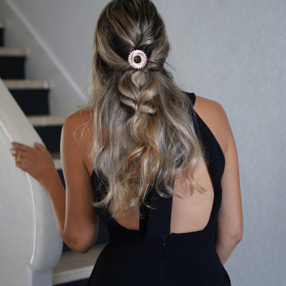 Zoom Barrette Claudia Ronde Fleur Dorée
