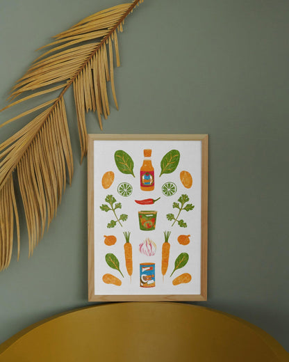 affiche curry encadrée