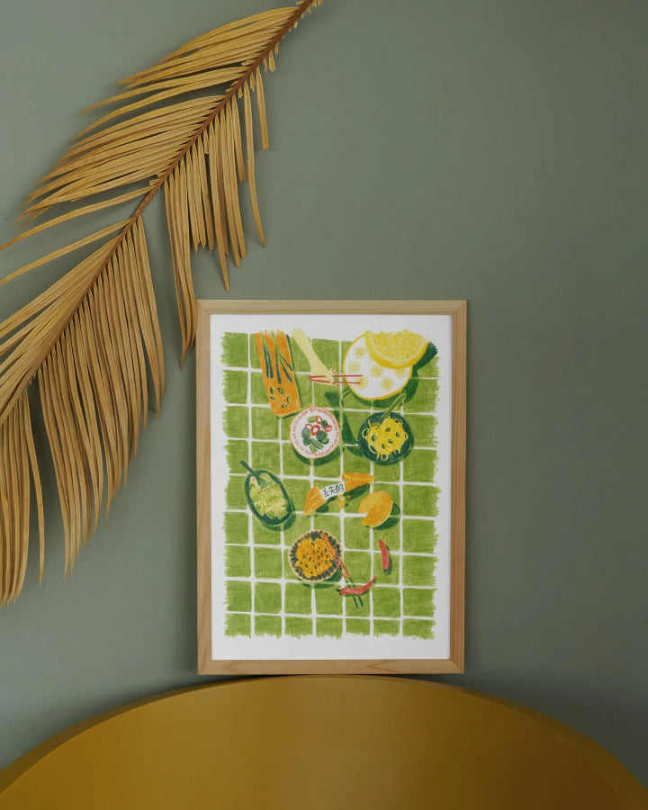 affiche repas chinois lucie leforestier avec cadre