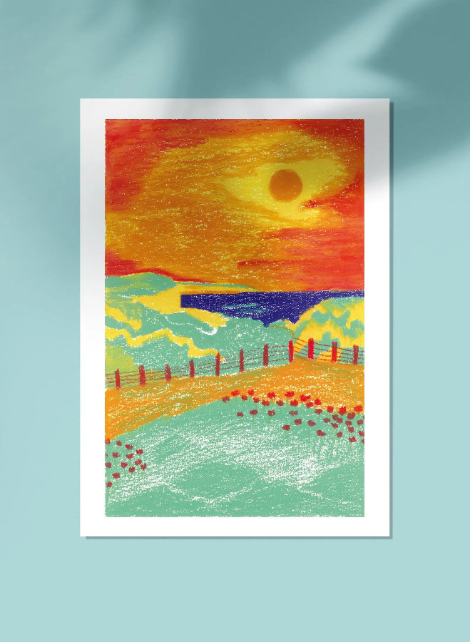 affiche coucher de soleil