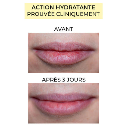 action hydratante du rouge à lèvres pomponne