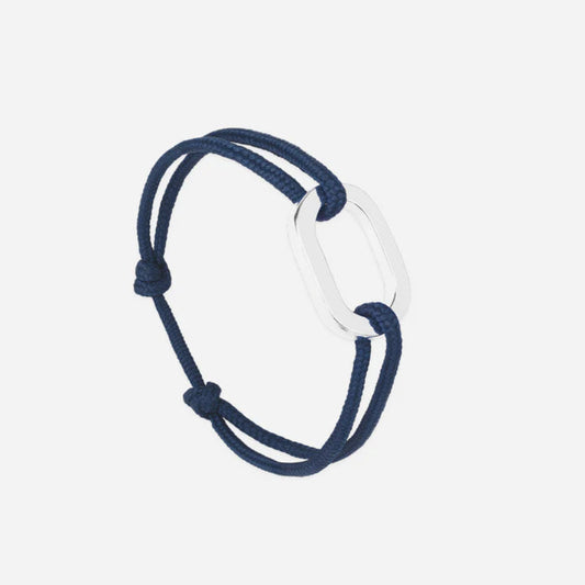 bracelet argent le vent à la française bleu marine