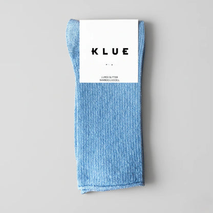 chaussettes à paillettes bleu clair