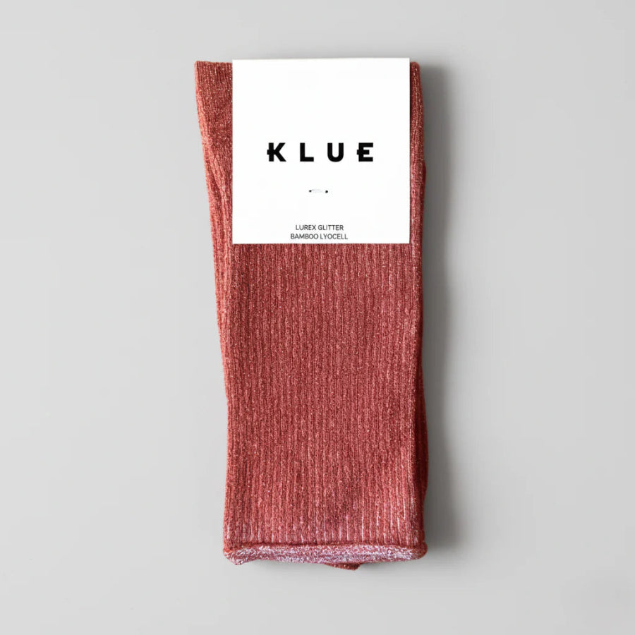 chaussettes à paillettes brique