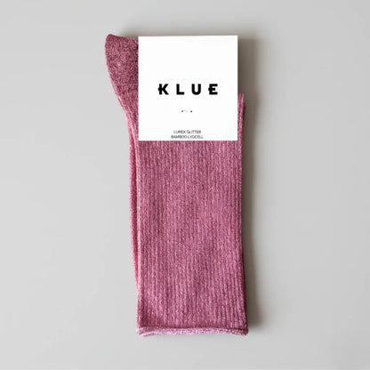 chaussettes à paillettes rouge fraise