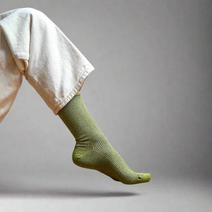 chaussettes à paillettes vert olive