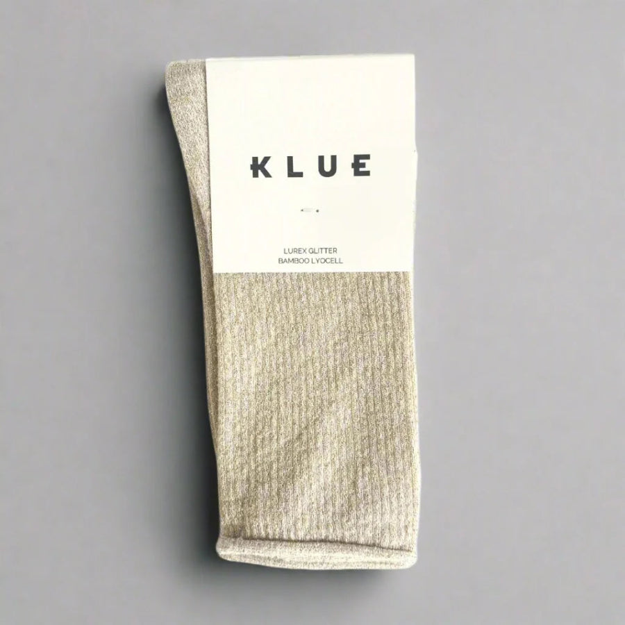 chaussettes pailletées beiges
