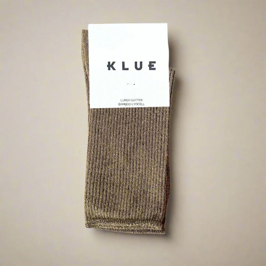 chaussettes pailletées caramel