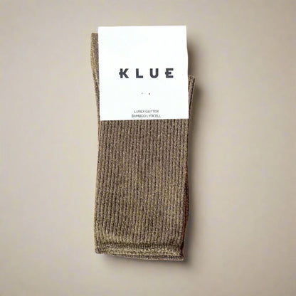 chaussettes pailletées caramel