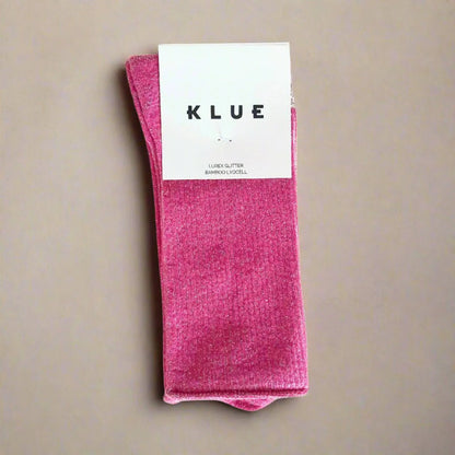 chaussettes pailletées fuchsia
