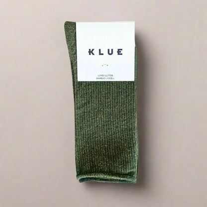 chaussettes pailletées kaki