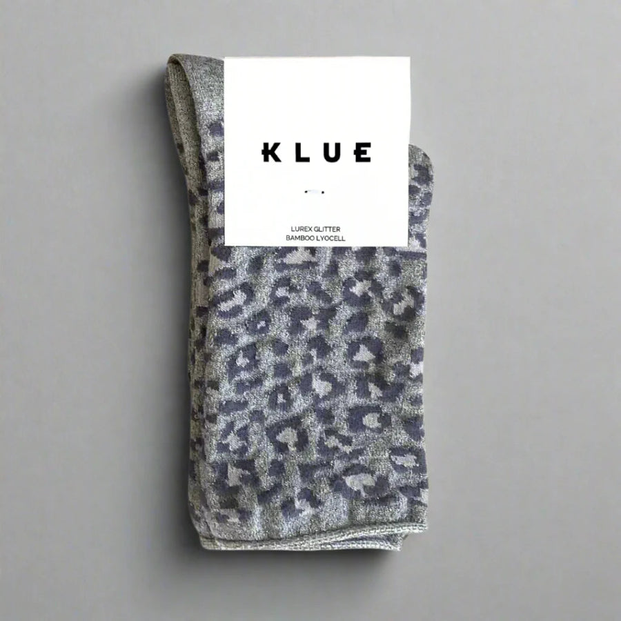 chaussettes pailletées léopard gris