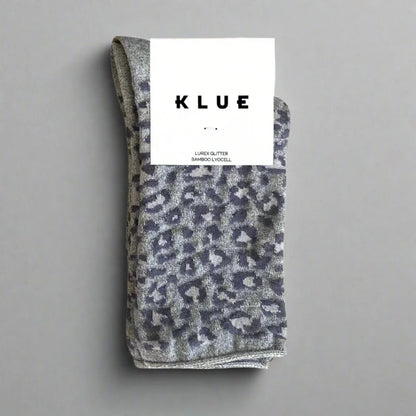 chaussettes pailletées léopard gris