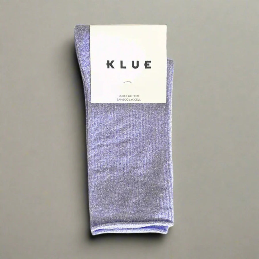chaussettes pailletées lilas