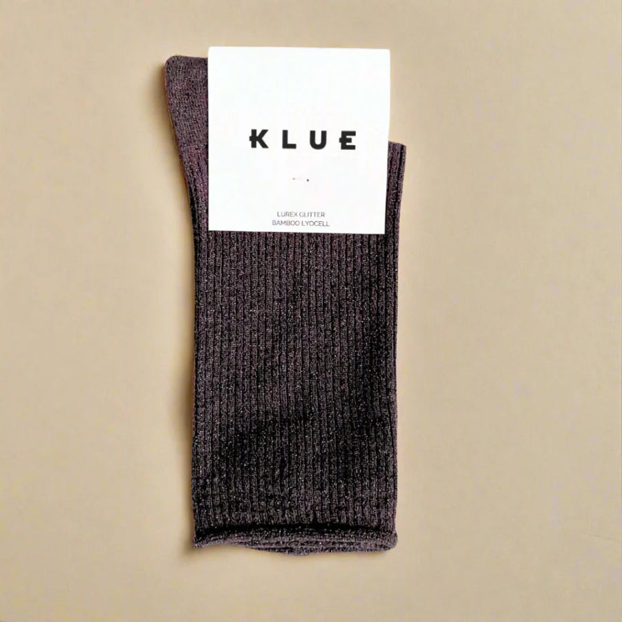 chaussettes à paillettes marron chocolat