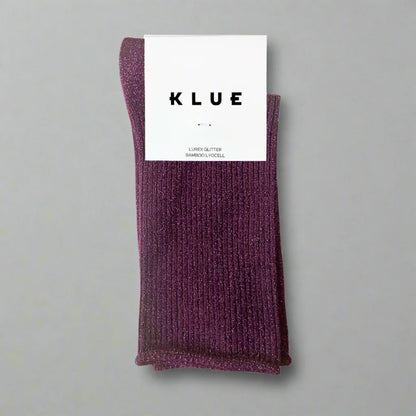 chaussettes pailletées bordeaux vin