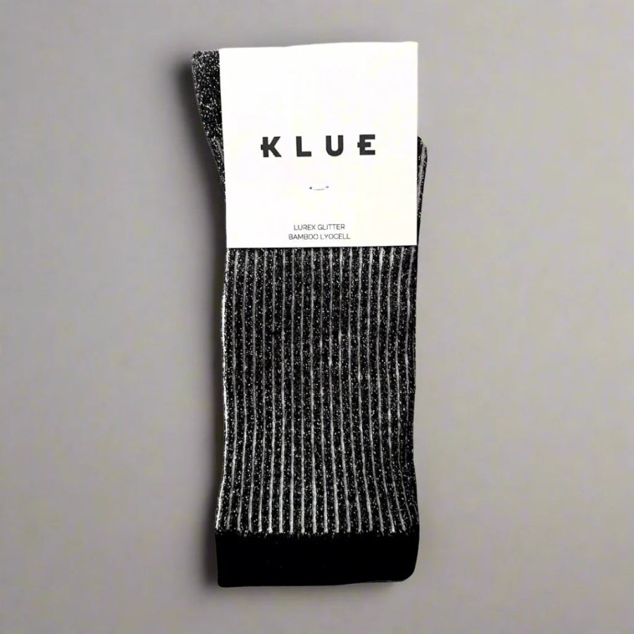 chaussettes pailletées rayé noir