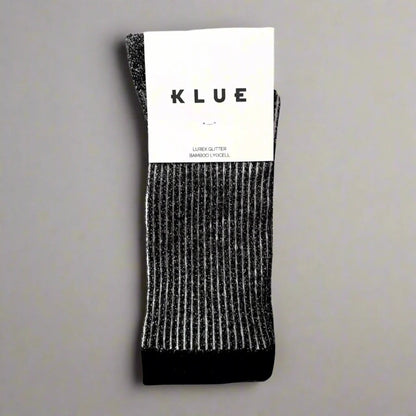 chaussettes pailletées rayé noir