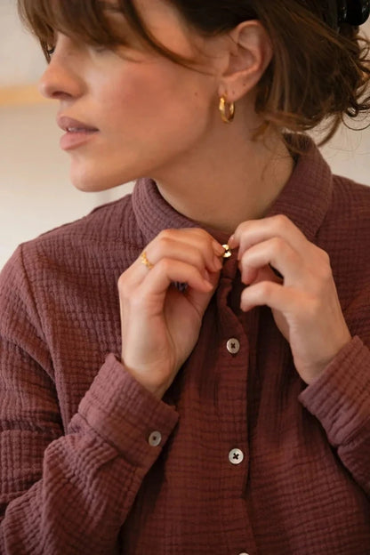 chemise de pyjama bordeaux
