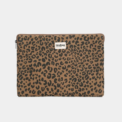 housse d'ordinateur hindbag 13 pouces léopard cannelle