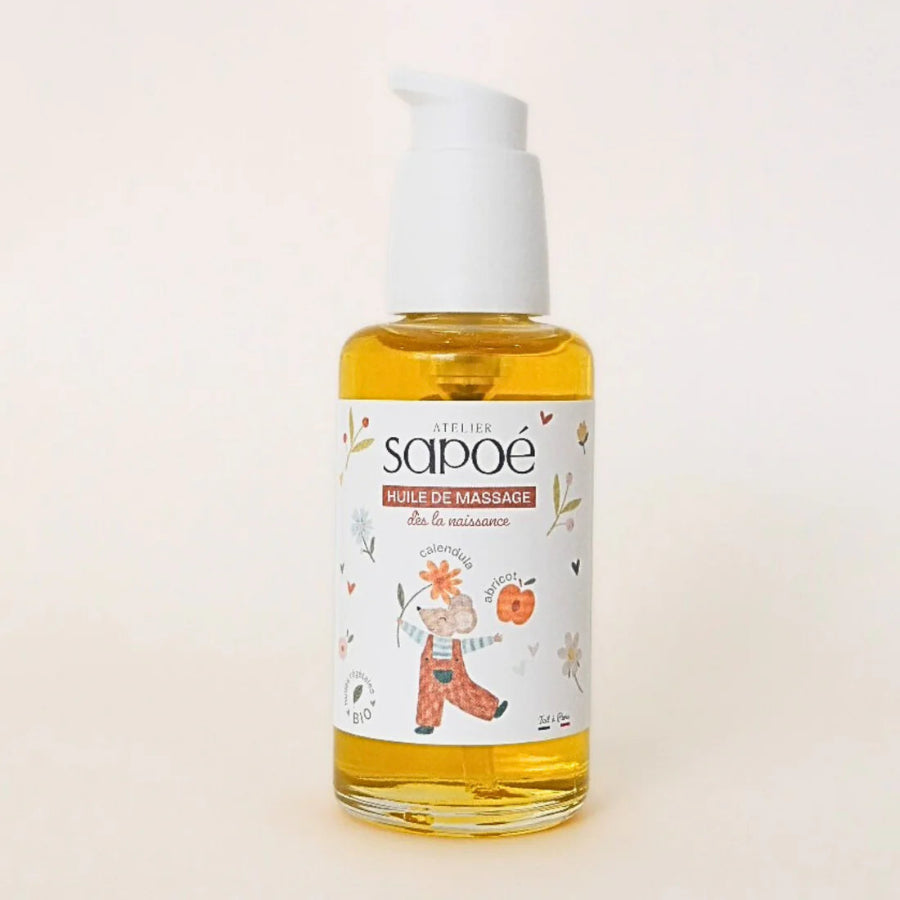 huile de massage bébé sapoe