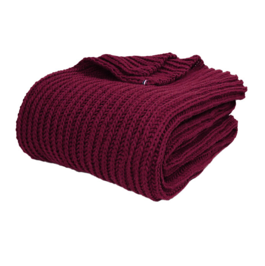 plaid laine alpaga bordeaux