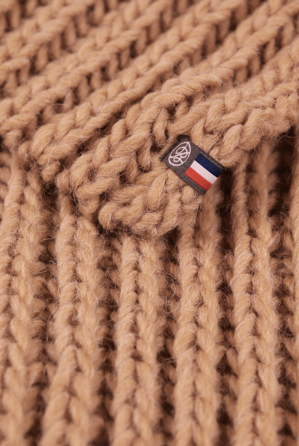 plaid made in france laine alpaga camel