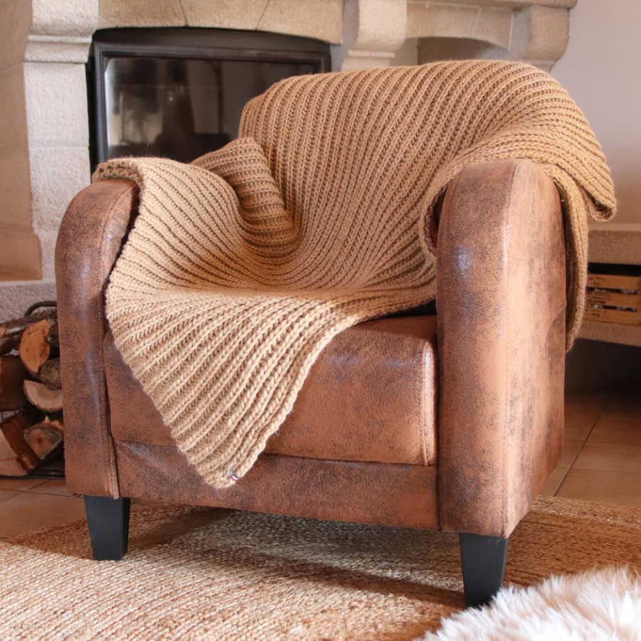 plaid maison bonnefoy chameau