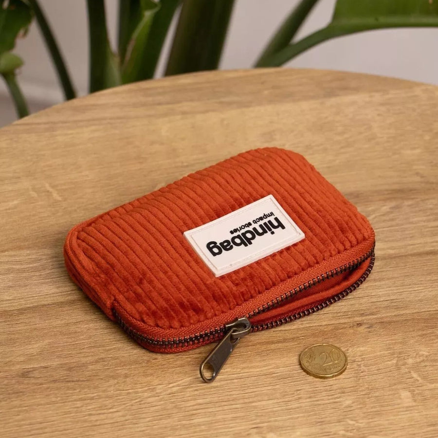 porte monnaie hindbag velours brique