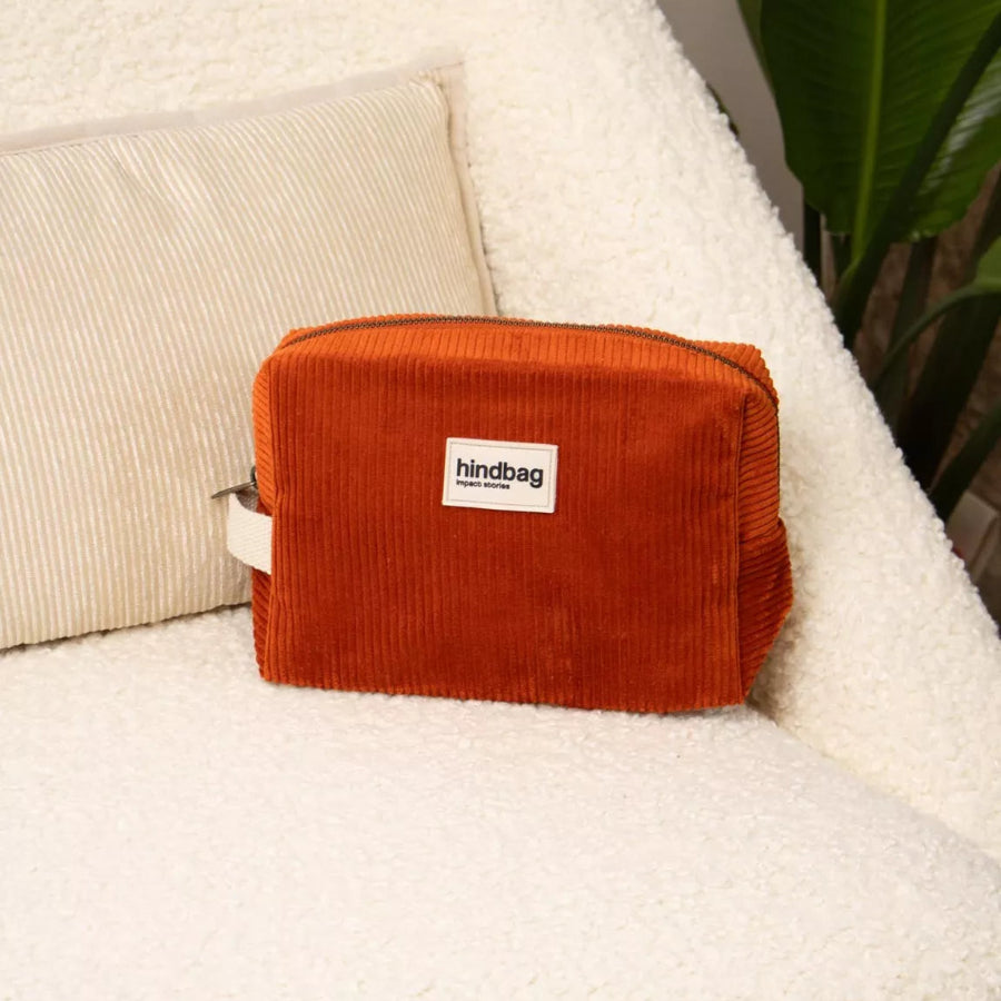 trousse de toilette velours brique hindbag