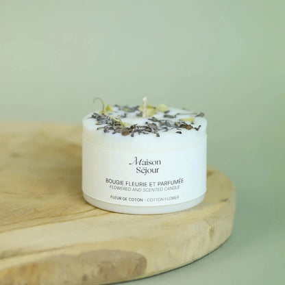 Bougie à base de cire de soja végétale. Parfum  fleur de coton