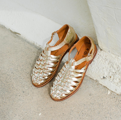 Medusa champagne chaussures mapache