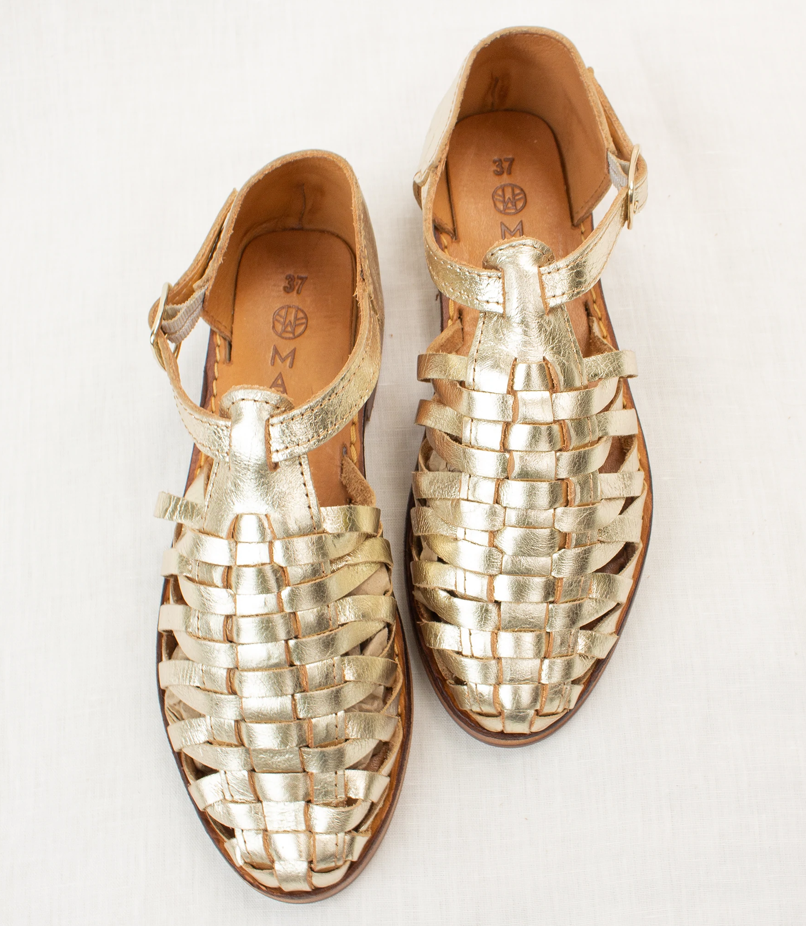 Medusa champagne chaussures mapache