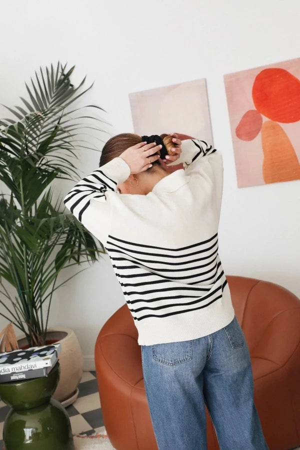 Polo marinière en coton bio et polyester recyclé