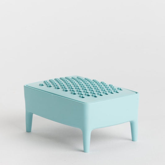 Porte savon en plastique recyclé Foekje Fleur Bleu