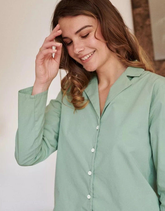 Chemise de pyjama en coton bio. Marque Hestia