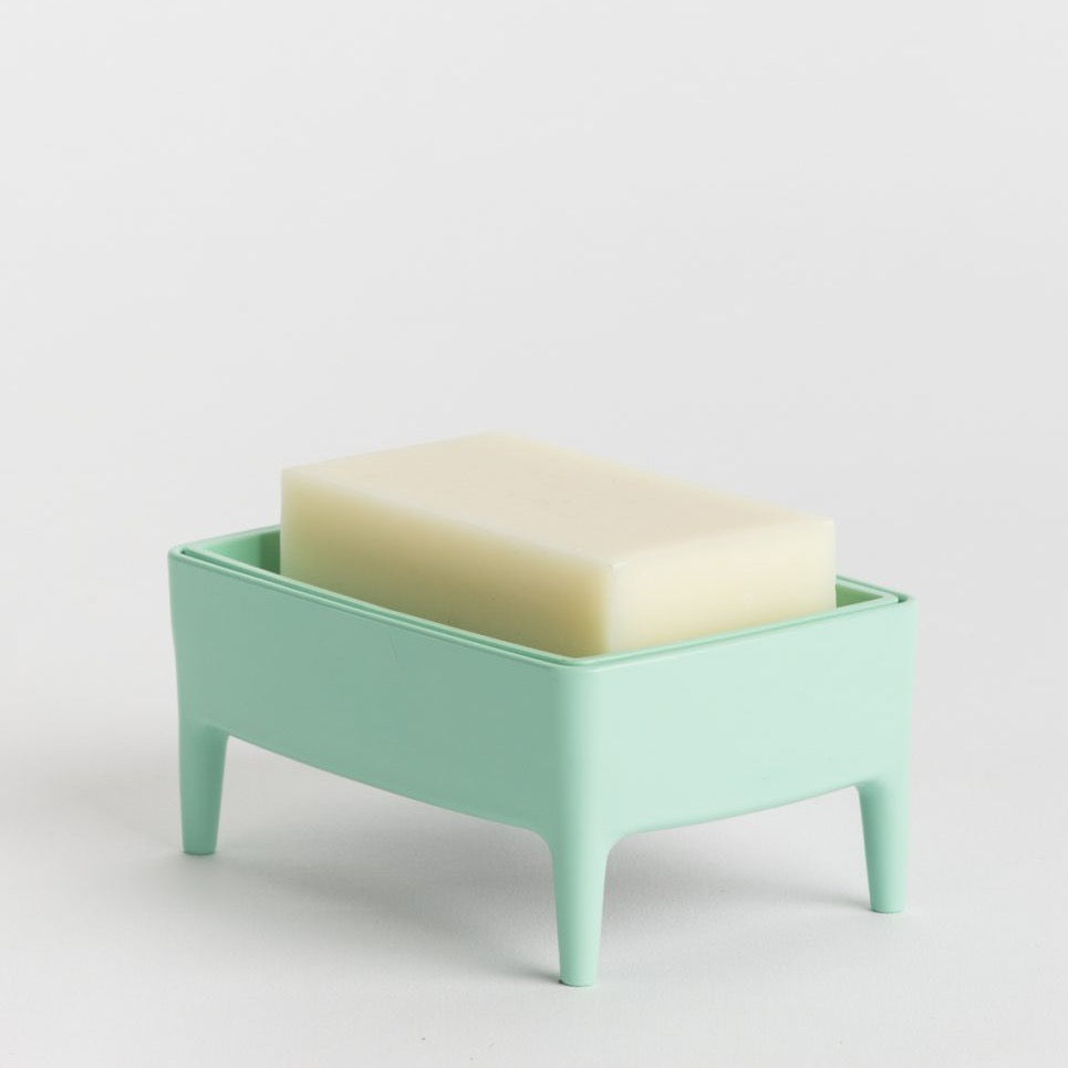 Porte savon Foekje Fleur en plastique recyclé vert menthe