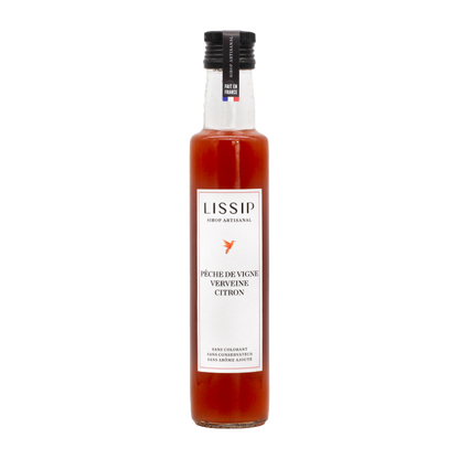 Sirop Pêche, verveine, citron